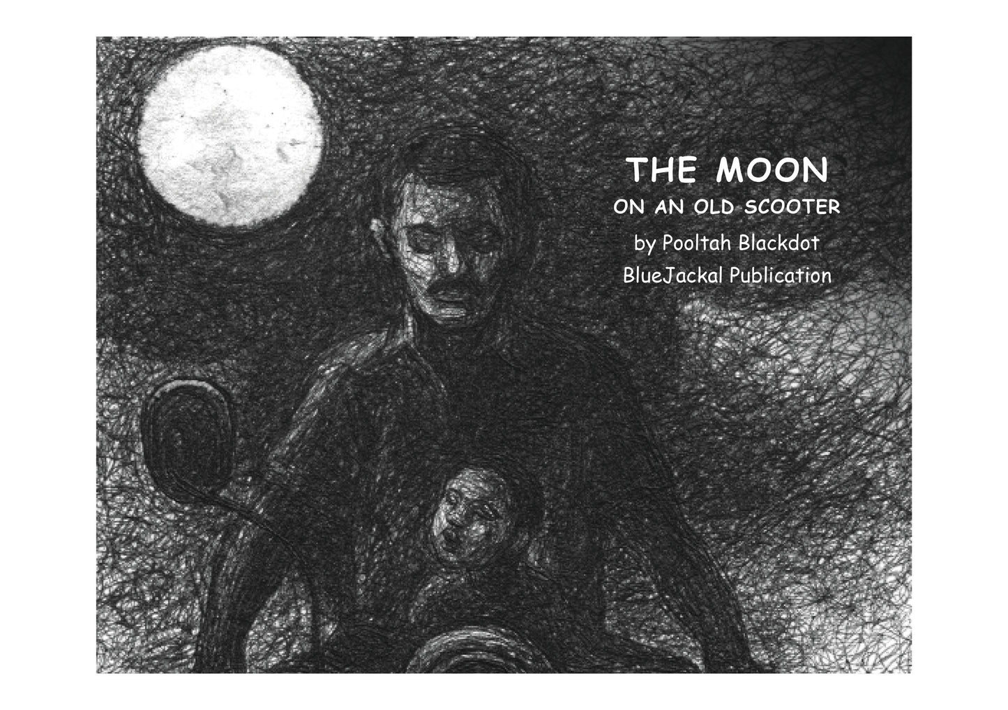 Moon on an Old Scooter by Pooltah Blackdot