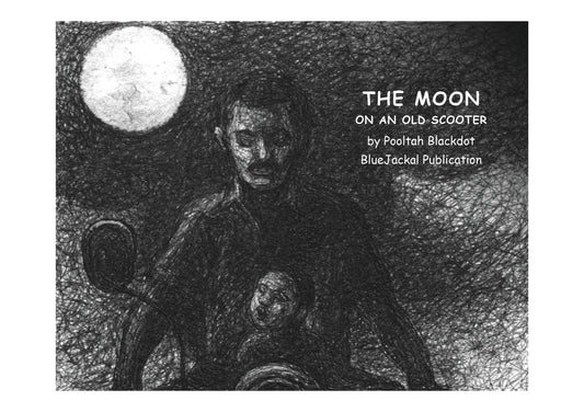 Moon on an Old Scooter by Pooltah Blackdot